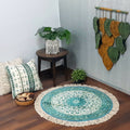 Avioni Persian Carpets For Living Room – Round -Green