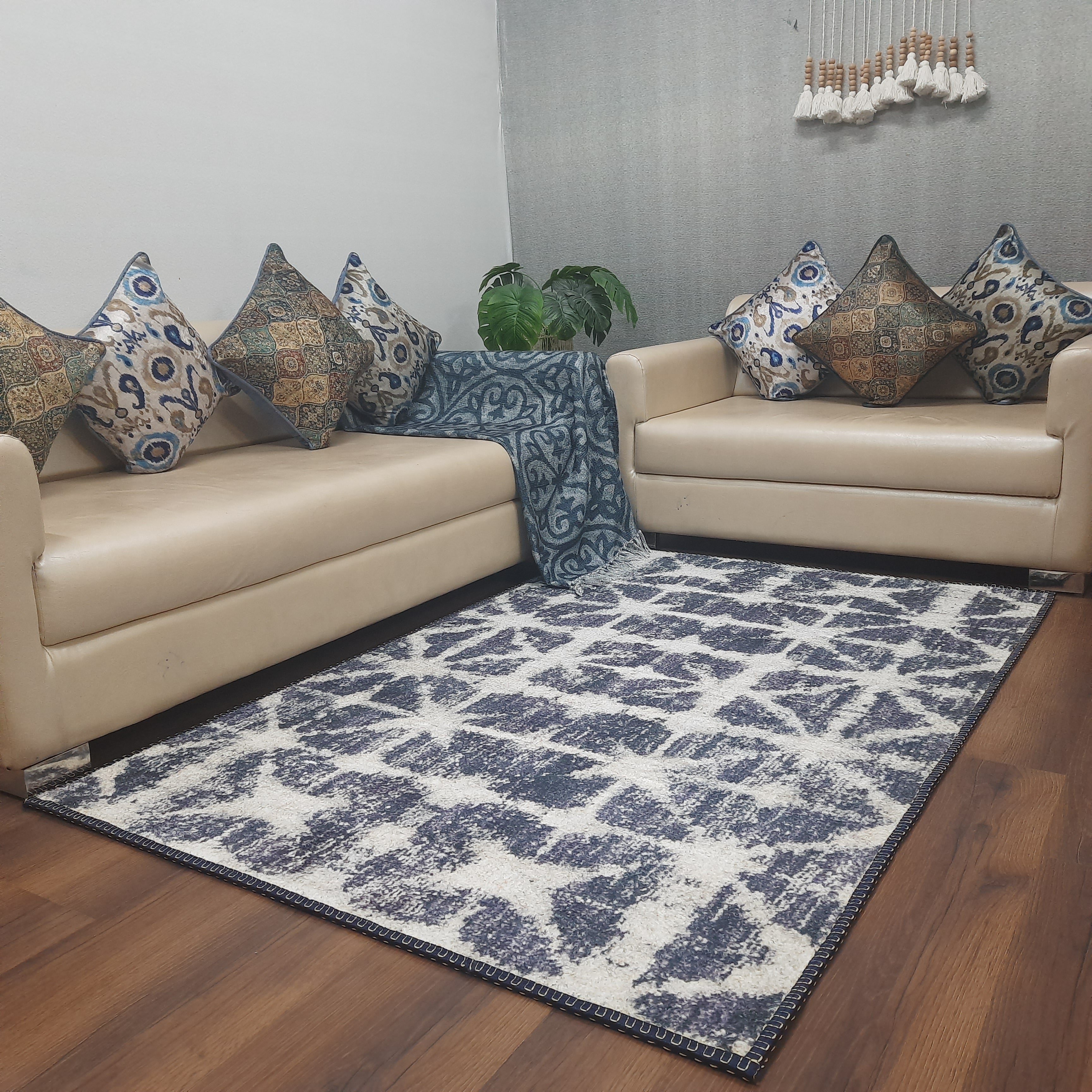 Avioni Faux Silk Carpet for a Stylish and Modern Living Room Vintage theme | Durable and Washable