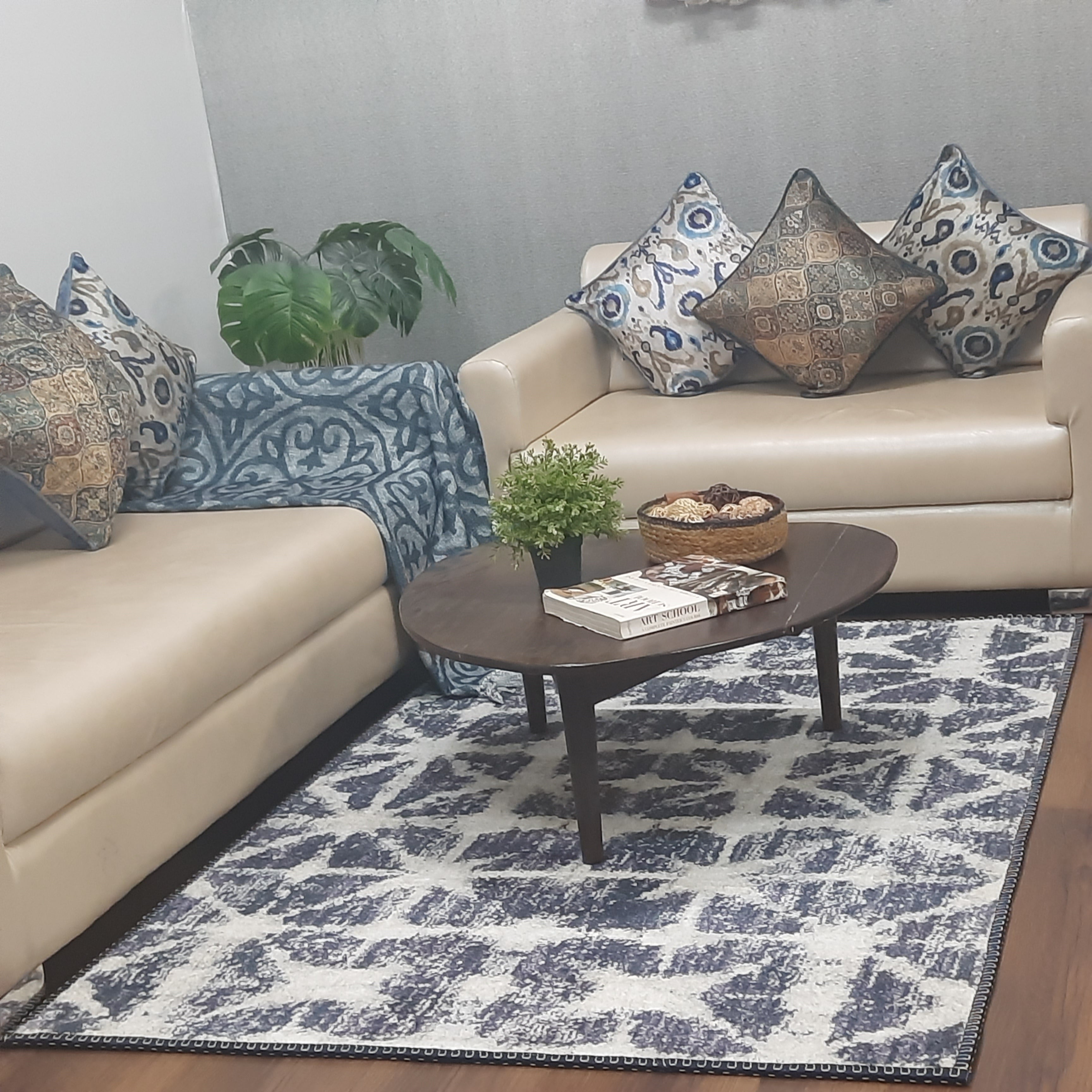 Avioni Faux Silk Carpet for a Stylish and Modern Living Room Vintage theme | Durable and Washable