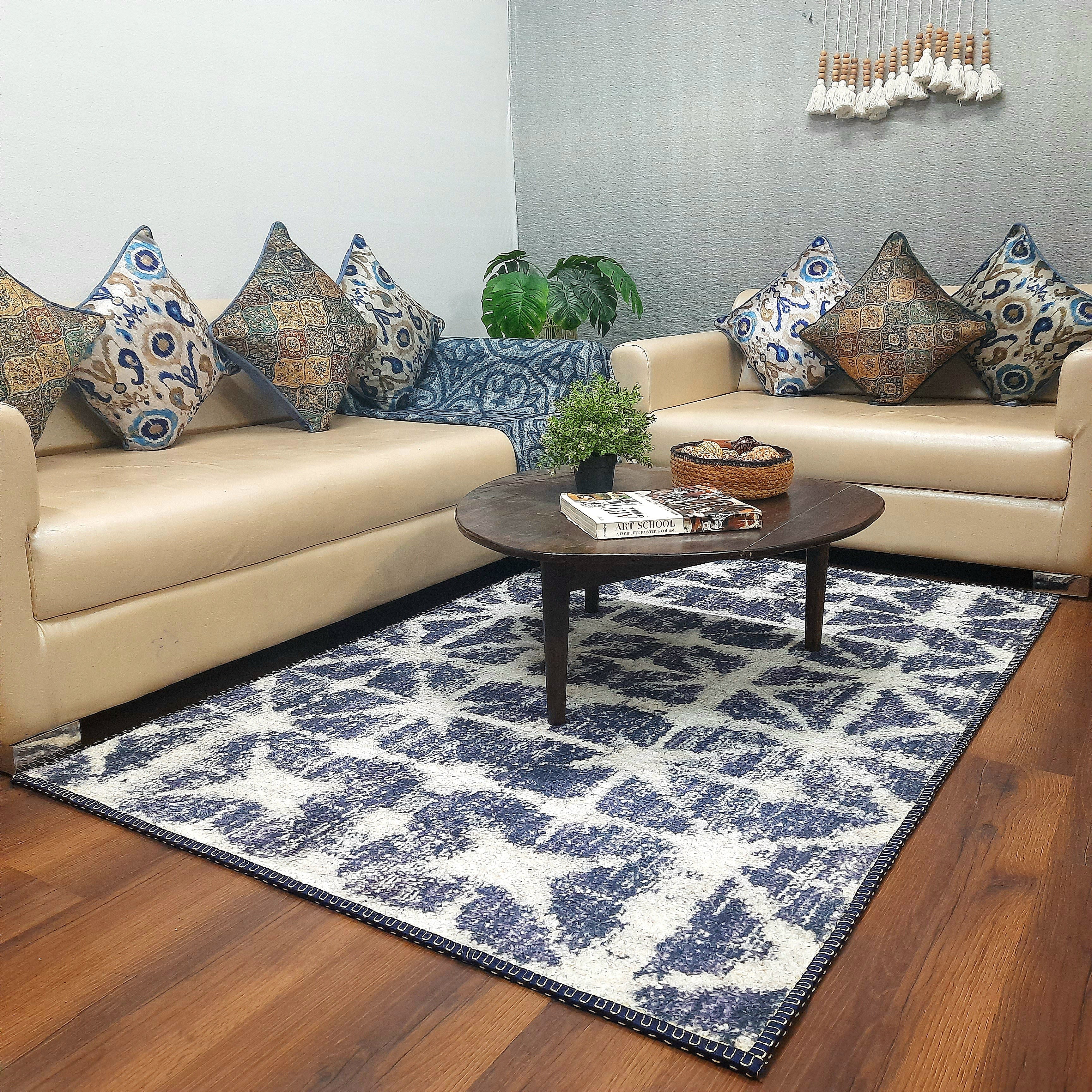 Avioni Faux Silk Carpet for a Stylish and Modern Living Room Vintage theme | Durable and Washable