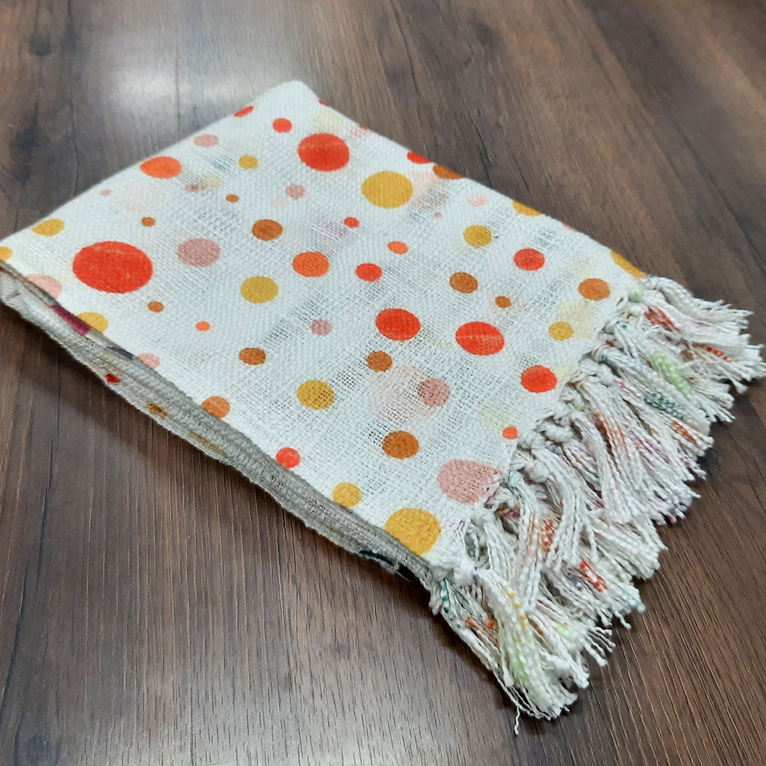 Avioni Polka Dot Reversible Soft Sofa Throw | Modern Design | Virgin Premium Polyester Slub Handloom Sofa Throw