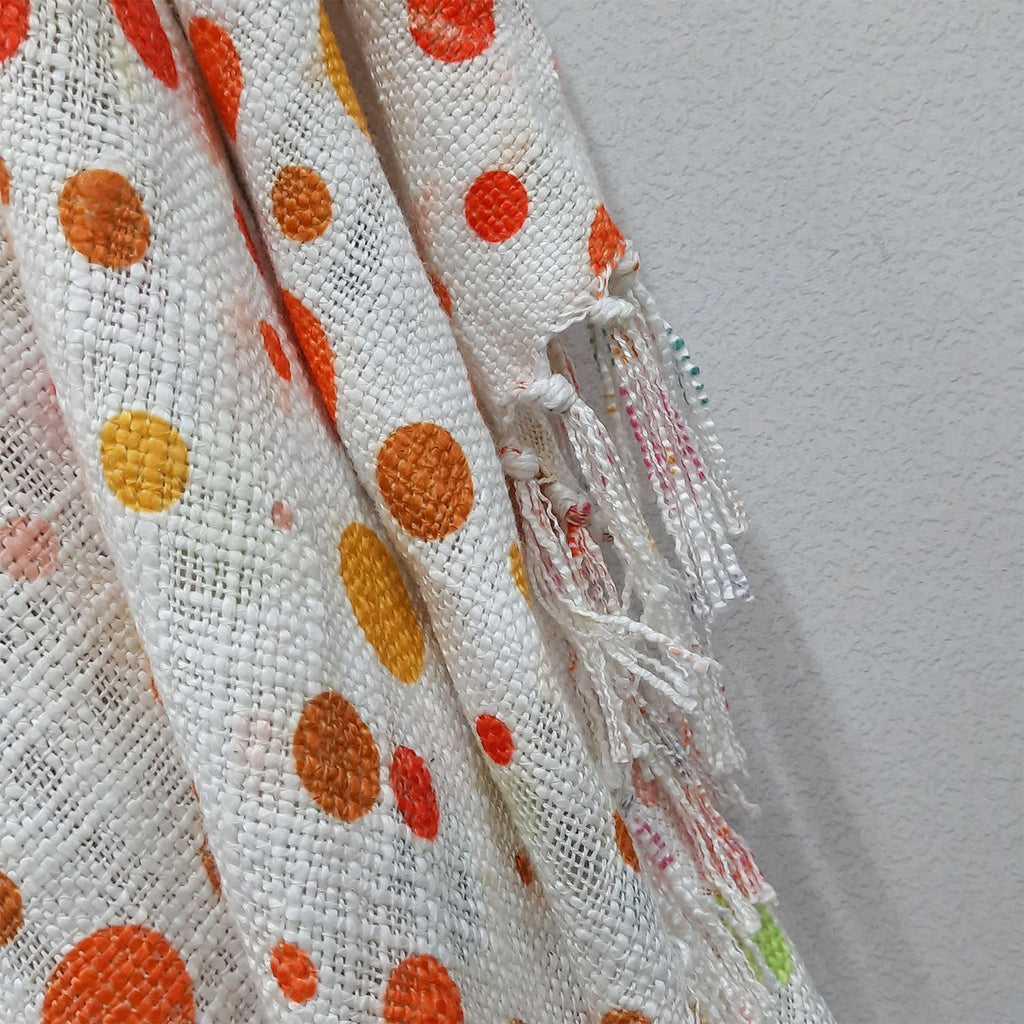 Avioni Polka Dot Reversible Soft Sofa Throw | Modern Design | Virgin Premium Polyester Slub Handloom Sofa Throw