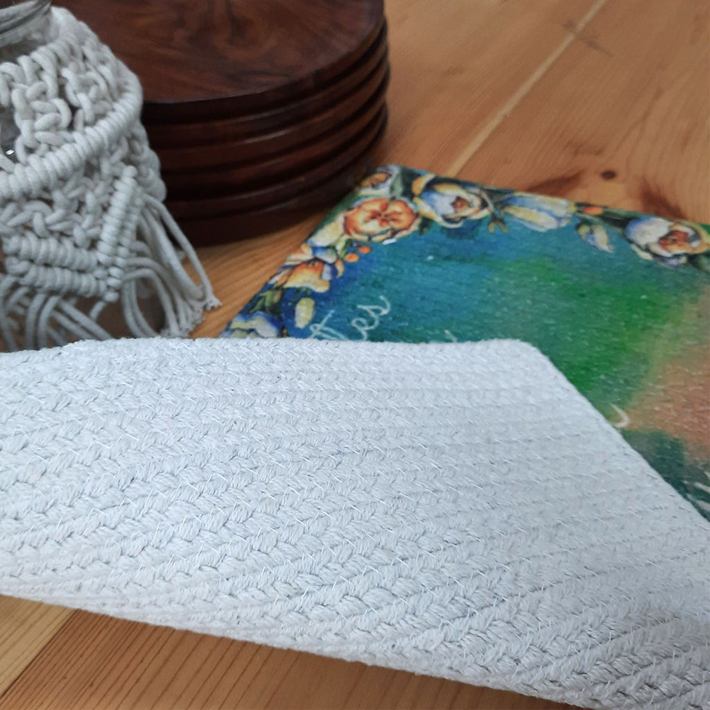 All Natural Cotton Braided Mats- “Natura Collection By Avioni”-Washable -Elegant And Exclusive- Life Sprinkler-Good for Gifting (29×44 cms)