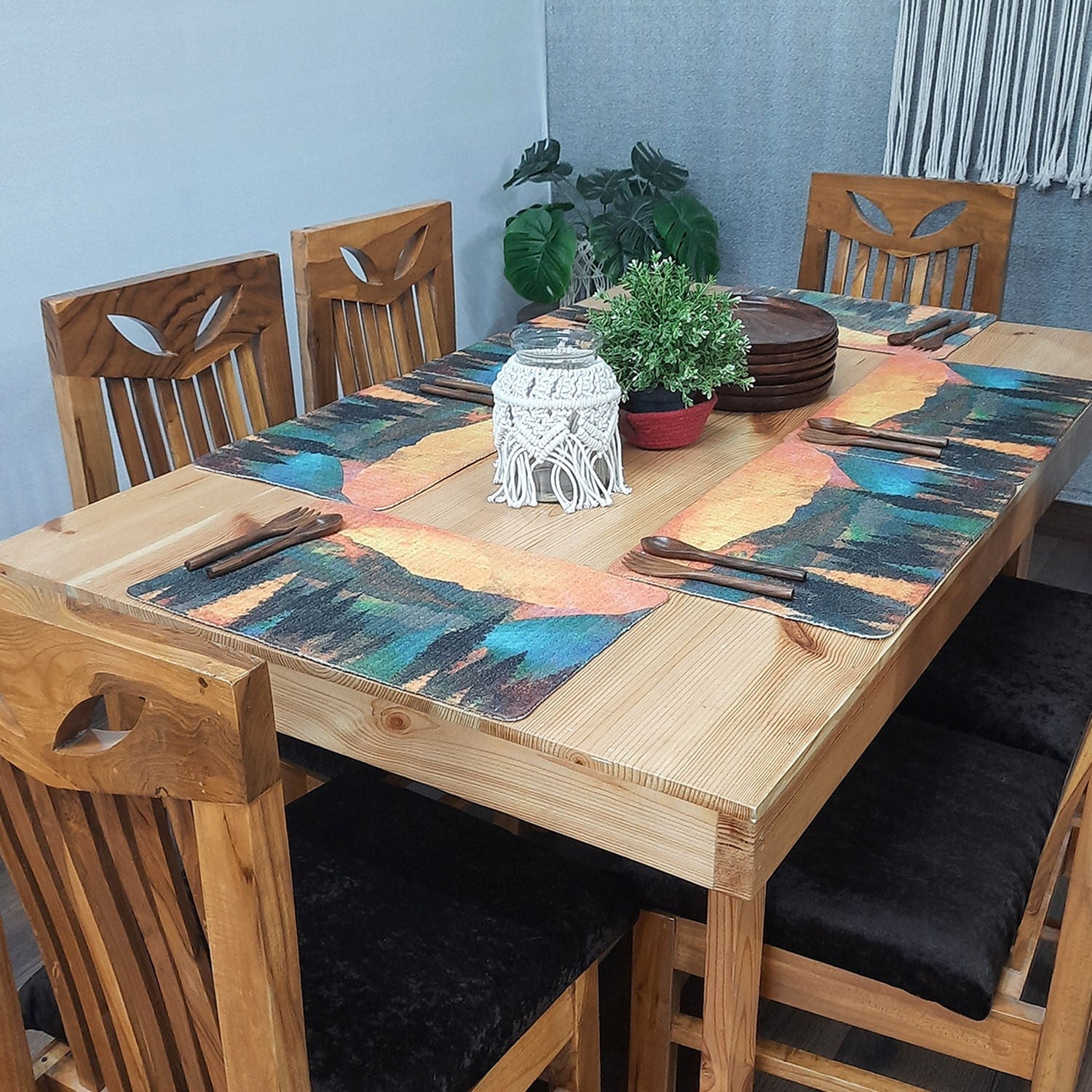 All Natural Cotton Braided Mats- “Natura Collection By Avioni”-Washable -Elegant And Exclusive-Sunset Design-Good for Gifting (29×44 cms)