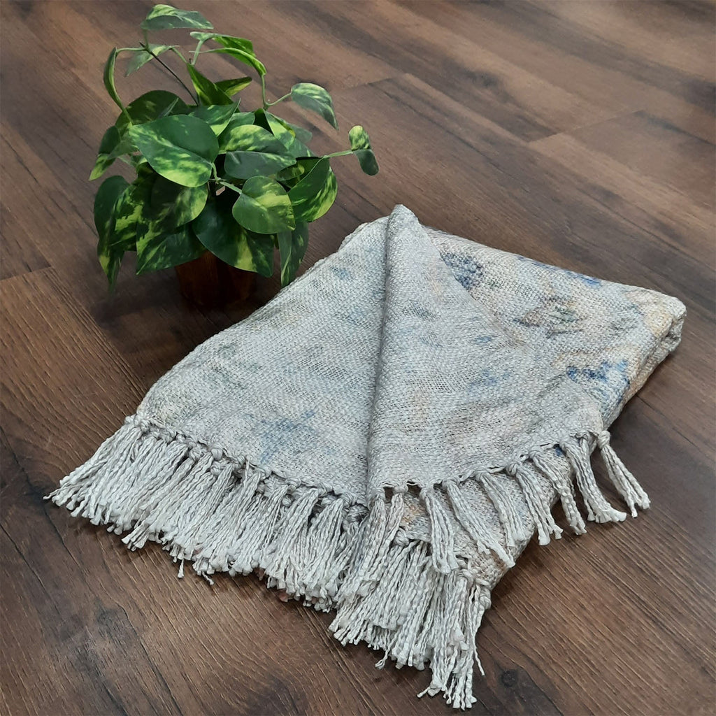 Avioni Beautiful Soft Sofa Throw | Abstract Modern Design | Virgin Premium Polyester Slub Handloom Sofa Throw