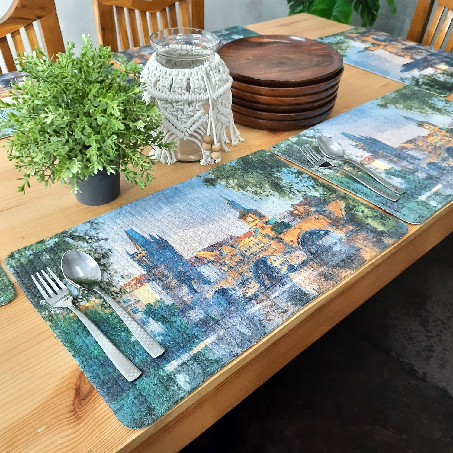 All Natural Cotton Braided Mats- “Natura Collection By Avioni”-Washable-Elegant And Exclusive-Old Town-Good for Gifting (29×44 cms)