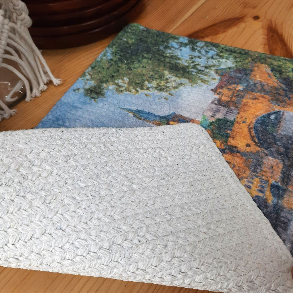 All Natural Cotton Braided Mats- “Natura Collection By Avioni”-Washable-Elegant And Exclusive-Old Town-Good for Gifting (29×44 cms)