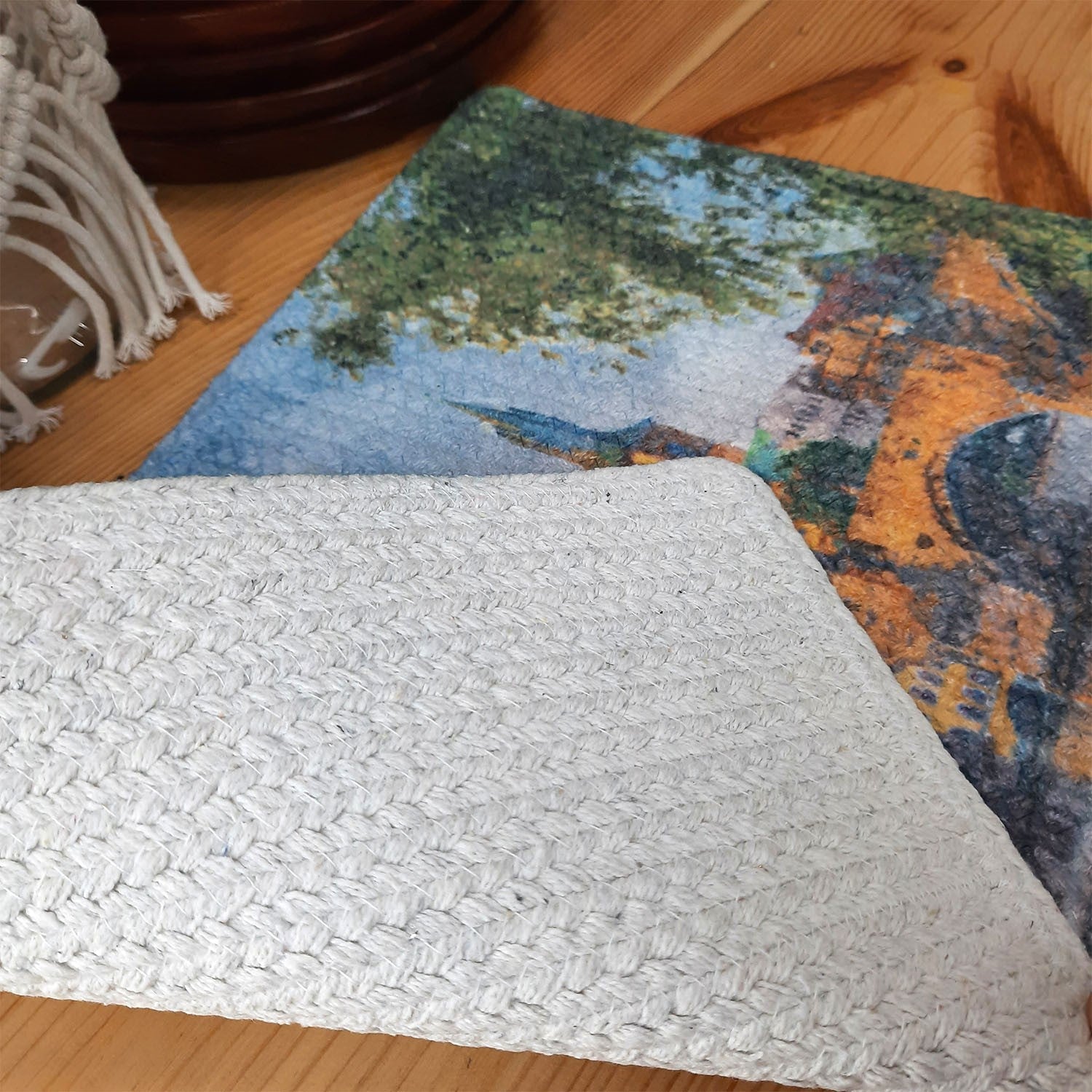 All Natural Cotton Braided Mats- “Natura Collection By Avioni”-Washable-Elegant And Exclusive-Old Town-Good for Gifting (29×44 cms)