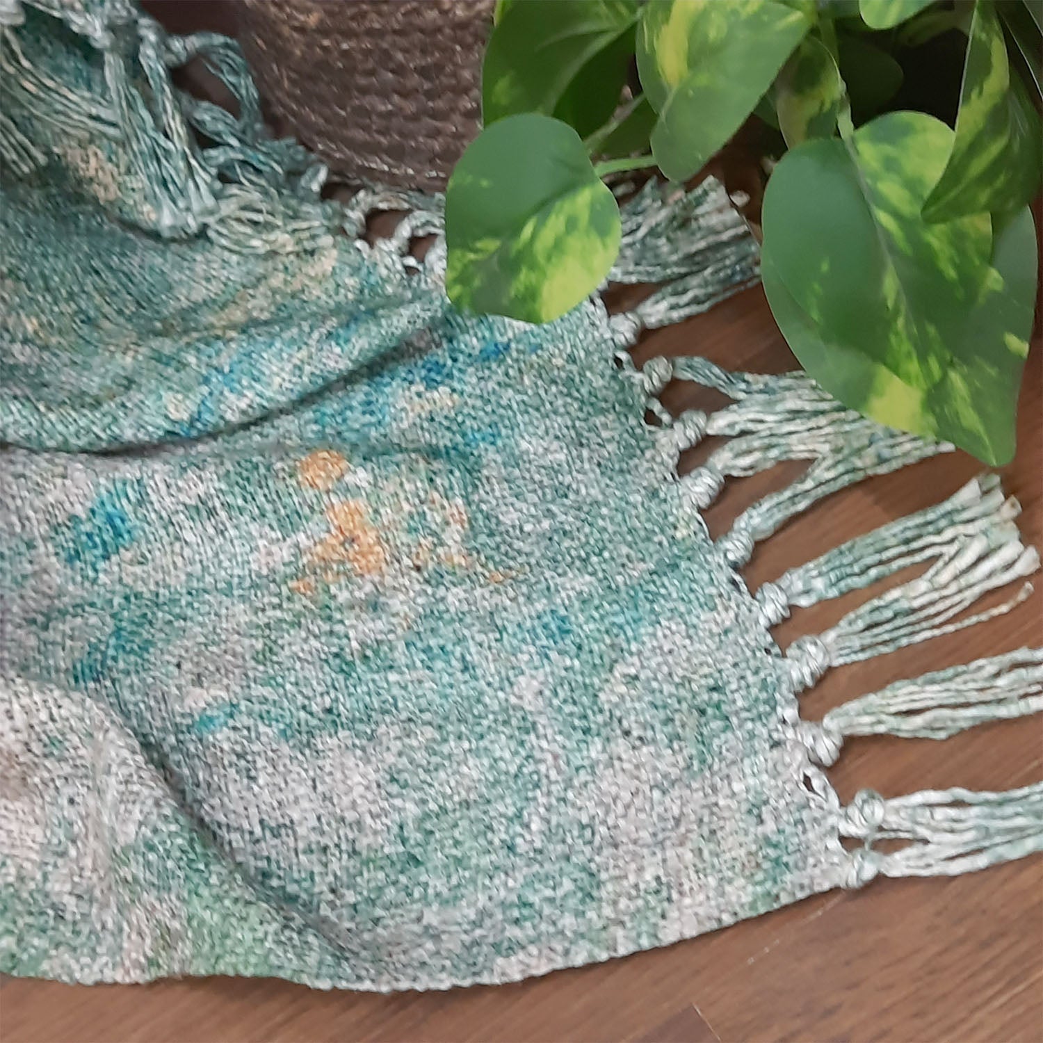 Avioni Beautiful Soft Sofa Throw | Calming Green Collection | Virgin Premium Polyester Slub Handloom Sofa Throw