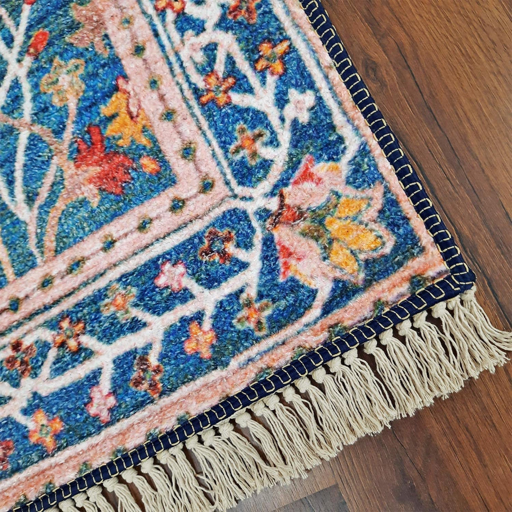 Persian Carpet – Floral Design – Faux Silk Living Room Rug – Avioni