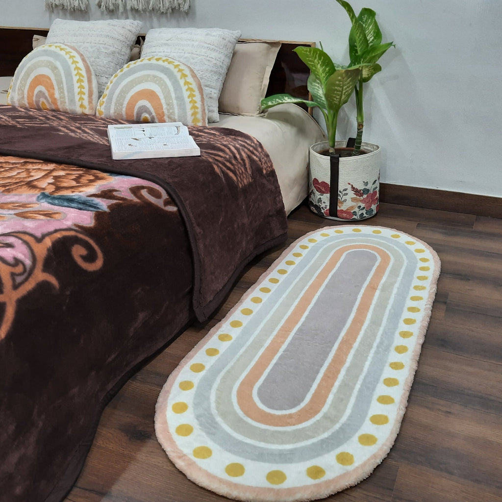 Avioni Rainbow Inspired Fluffy Shag Very Soft Fur Rug for Kids Nursery Play Room