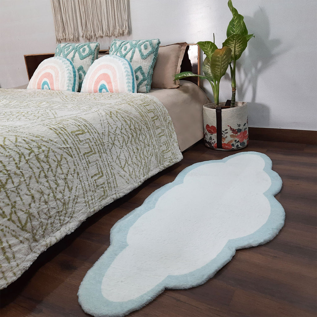 Avioni Clouds Inspired Fluffy Shag Very Soft Fur Rug for Kids Nursery Play Room