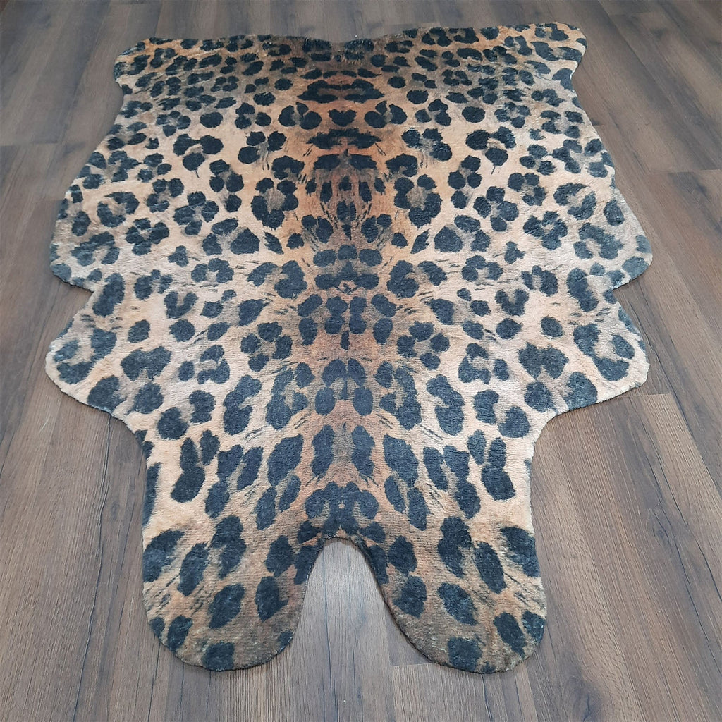 Avioni Home Faux Fur Exotic Animal Area Rug | Leopard Print