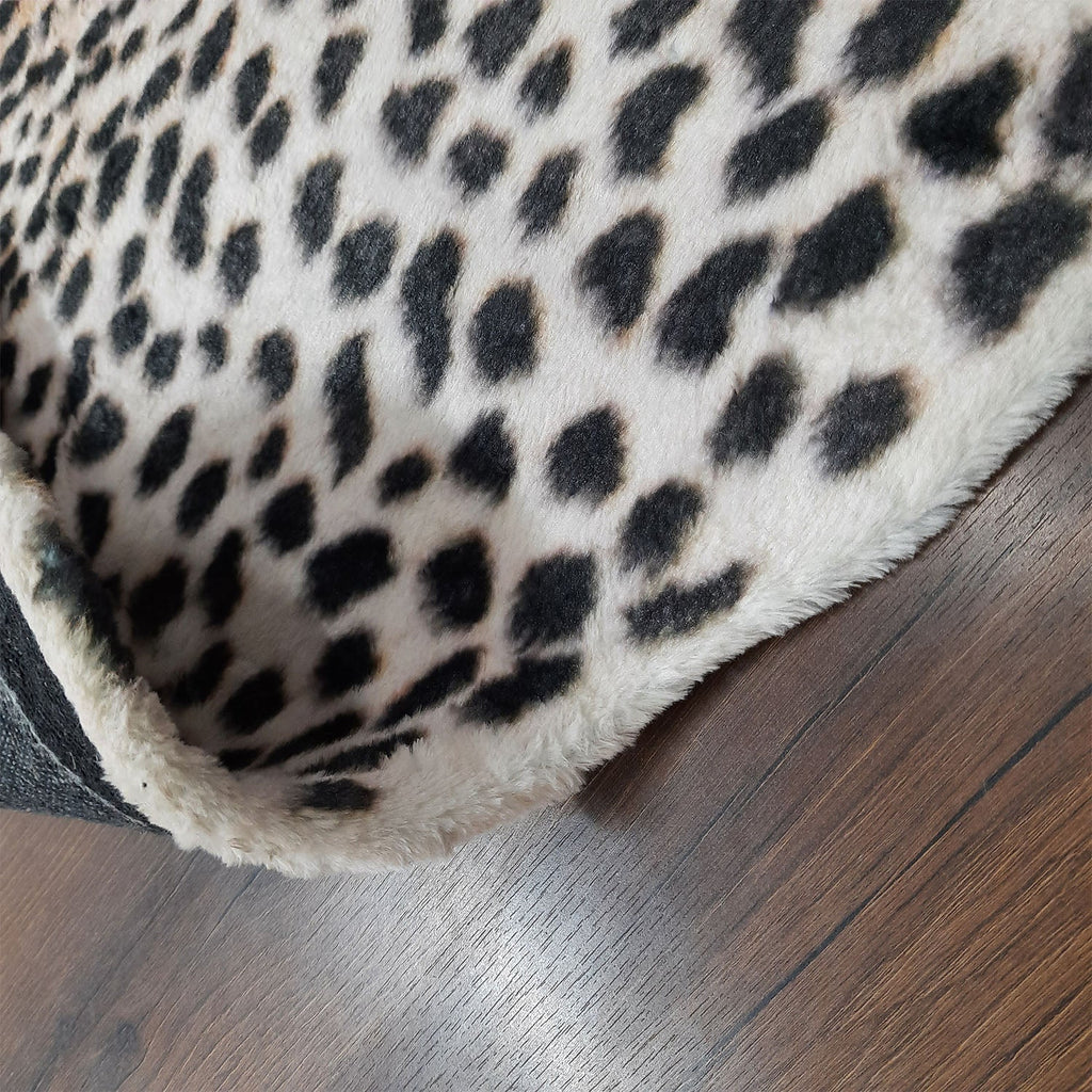 Avioni Home Faux Fur Exotic Animal Area Rug | Snow Leopard Print