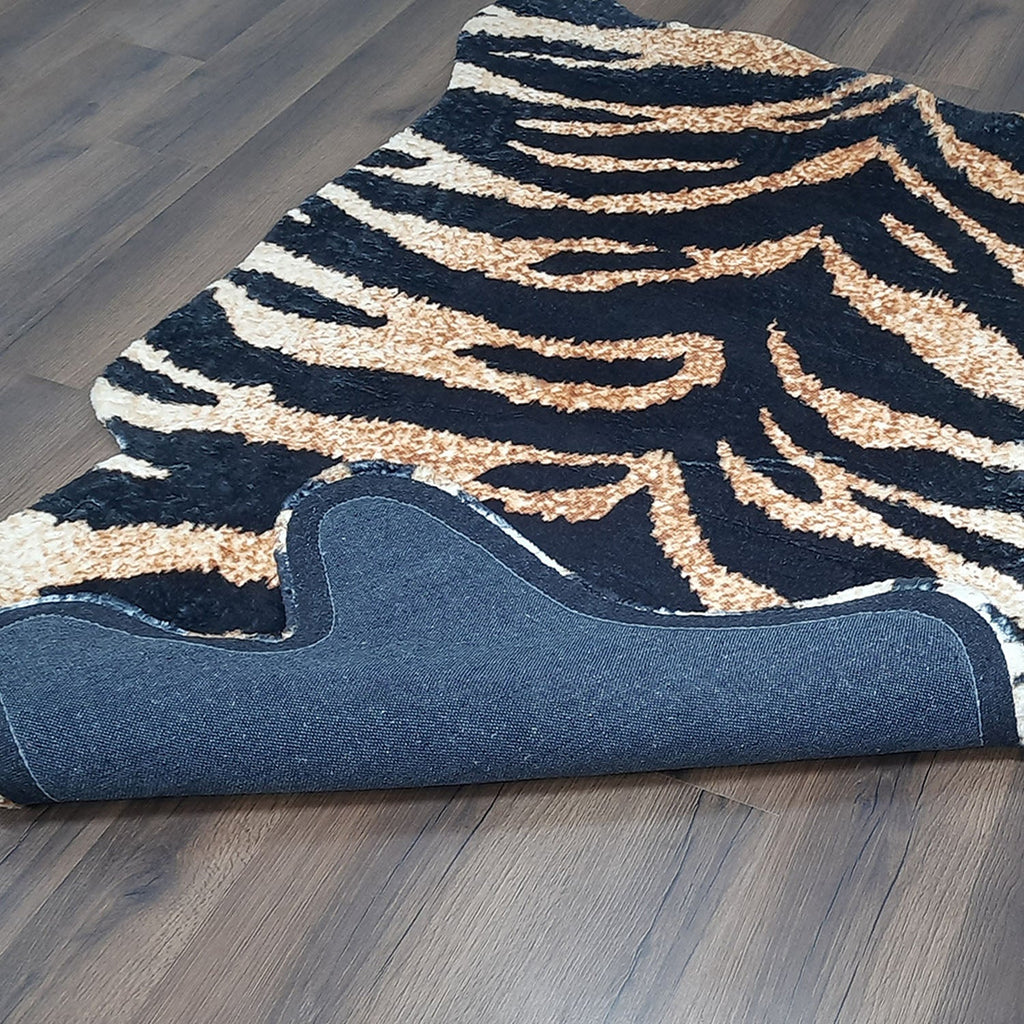 Avioni Home Faux Fur Exotic Animal Area Rug | Tiger Print
