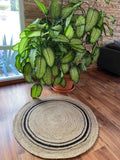 Avioni Natural Jute With Black Border Braided Carpet Eco Friendly-Multicolour Boho Collection-Multiple Sizes
