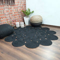 Avioni Home Contemporary Collection -Handmade Dyed Jute In Black Round – Multiple Sizes
