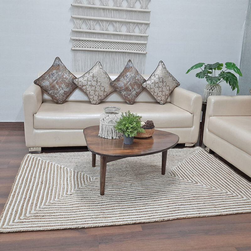 Jute (Natural and Bleached Jute) Handmade Braided Rugs | Natural & White Jute Area Rug | Avioni- Premium Collection