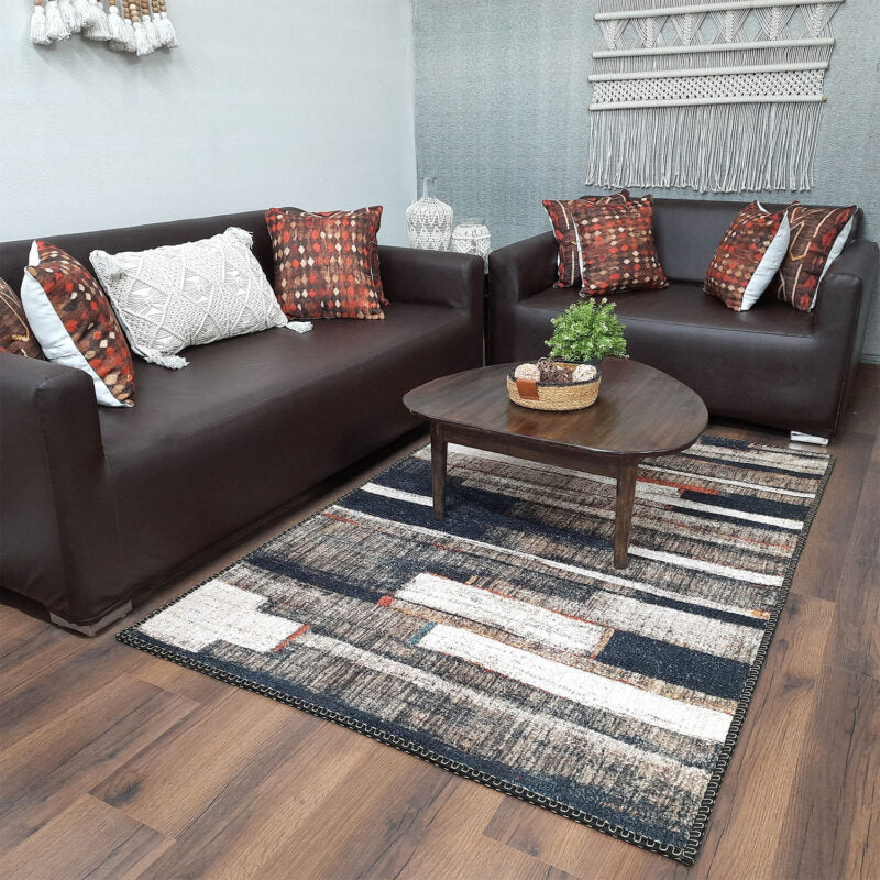 Avioni Faux Silk Rug | Create a Stylish and Modern Living Room | Luxurious, Durable and Washable | Earthy Elegance Collection