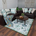 Avioni’s Faux Silk Rug for a Luxurious and Elegant Living Room | Calming Green Collection