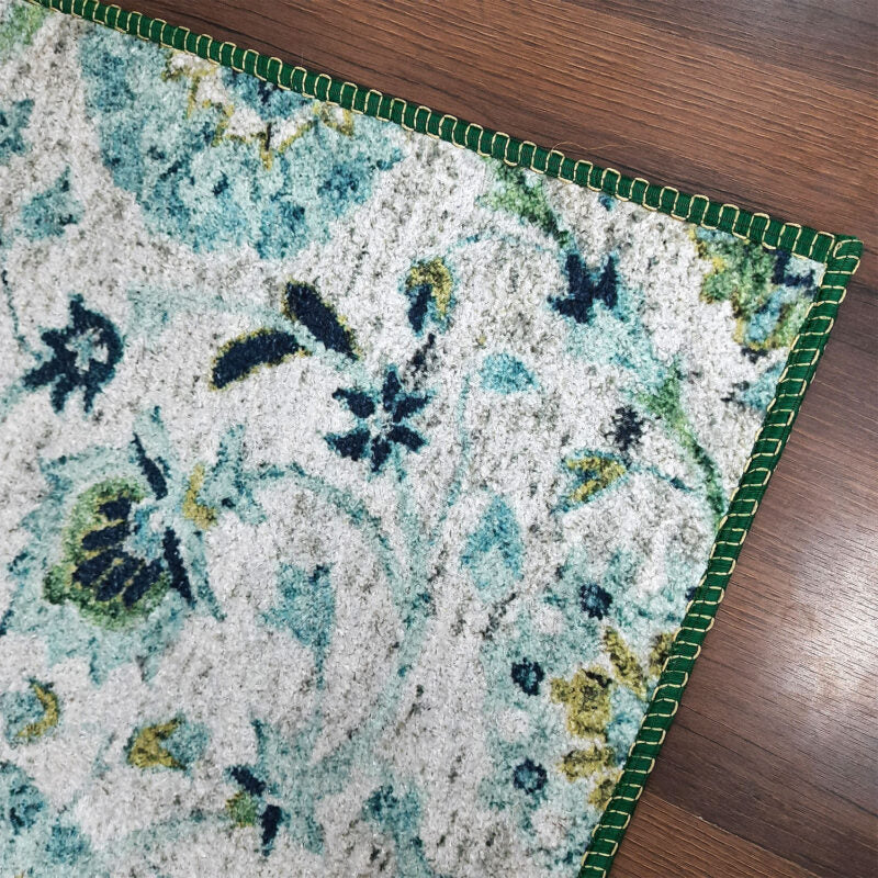 Avioni’s Faux Silk Rug for a Luxurious and Elegant Living Room | Calming Green Collection