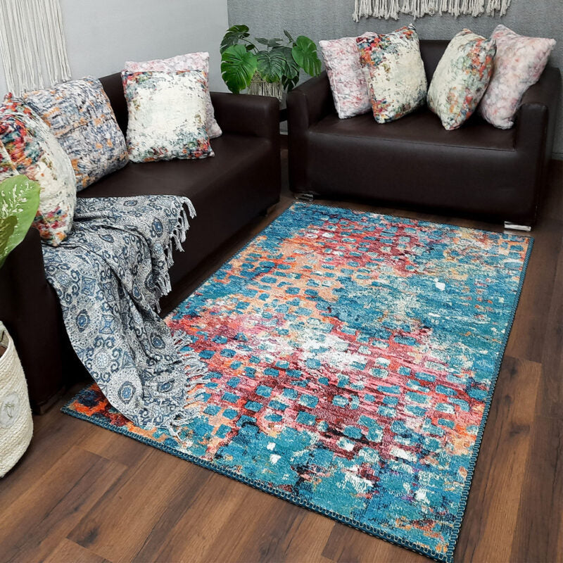 Avioni Faux Silk Carpet for Your Living Room | Timeless and Elegant Look | Durable and Washable | Kingfisher Collection