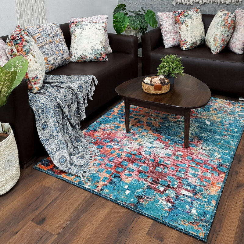 Avioni Faux Silk Carpet for Your Living Room | Timeless and Elegant Look | Durable and Washable | Kingfisher Collection