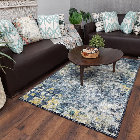 Avioni Faux Silk Carpet for Your Living Room | Durable and Washable | GreyDawn Collection