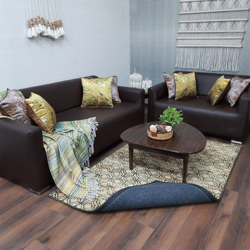 Avioni Faux Silk Carpet for Your Living Room | Luxurious, Designed to Last and Washable | Earthy Elegance Collection