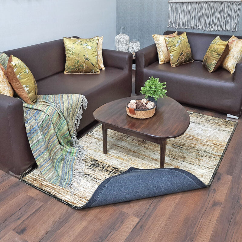 Avioni Faux Silk Rug | A Great Addition to Your Living Room | Luxurious, Durable and Washable | Earthy Elegance Collection