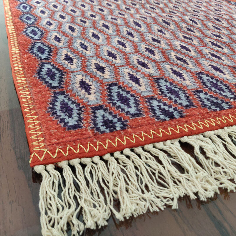 Avioni Carpet – Faux Silk- Neo Persian Collection Sinduri Border – Multiple Sizes