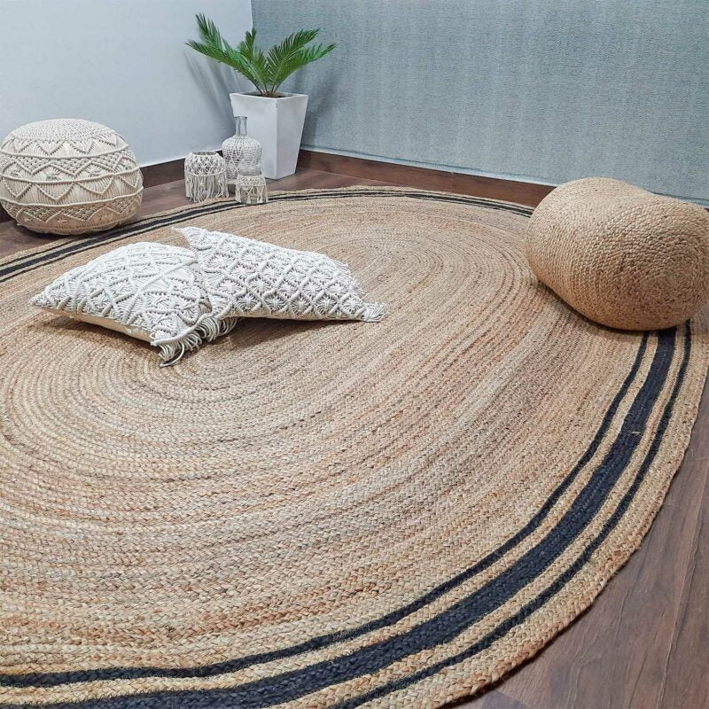 Natural Organic Jute Handmade Braided Rugs| Jute Large Area Rug|Avioni- Premium Collection- 200x 300 cm