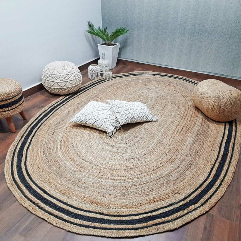 Natural Organic Jute Handmade Braided Rugs| Jute Large Area Rug|Avioni- Premium Collection- 200x 300 cm
